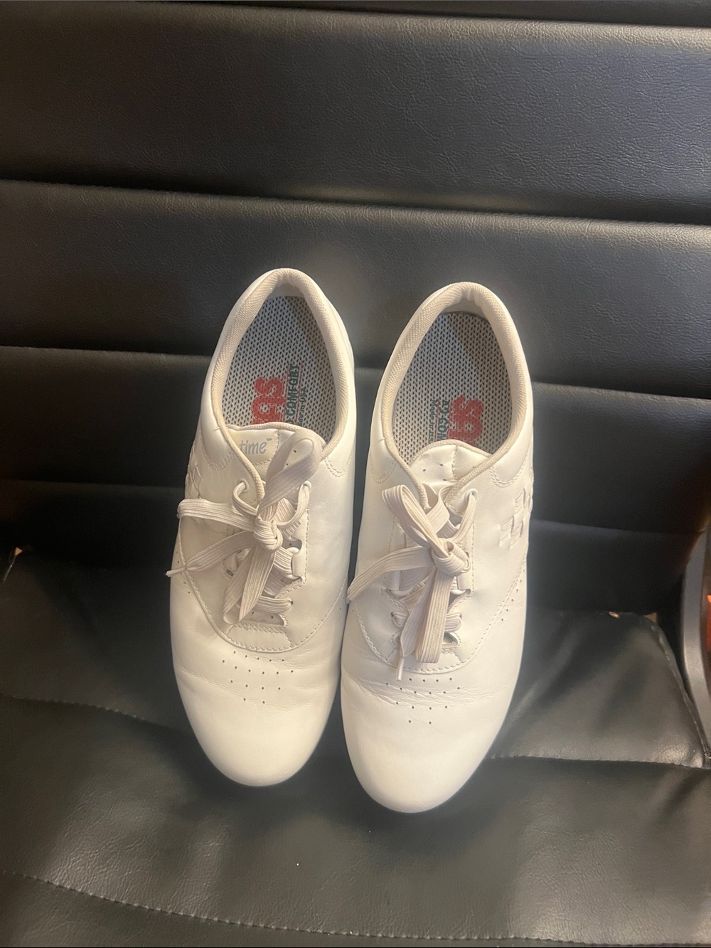 USA 8.5 SAS free time Women’s White Lace-Up Shoes.
